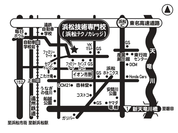 アクセスマップ（白黒）